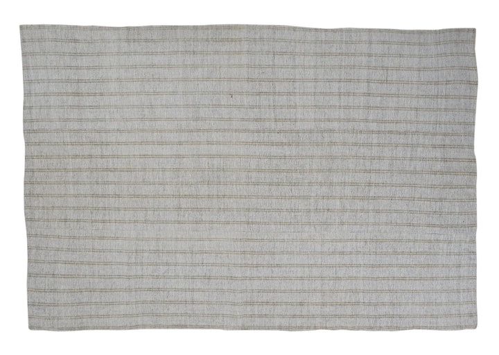 Gray Turkish Kilim Rug 7' 2" x 10' 8" Flat-Weave | No. VR26587