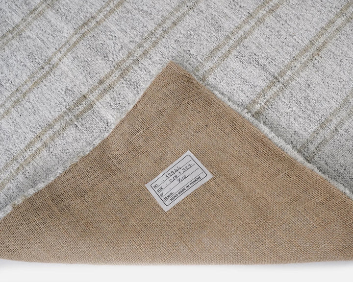 Gray Turkish Kilim Rug 7' 2" x 10' 8" Flat-Weave | No. VR26587
