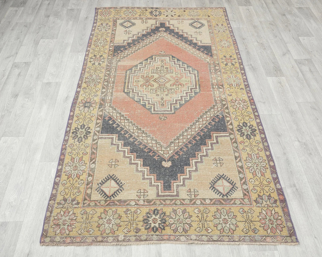 Multicolor Turkish Oushak Rug 3' 8" x 6' 11" Hand-Knotted | No. VR26648