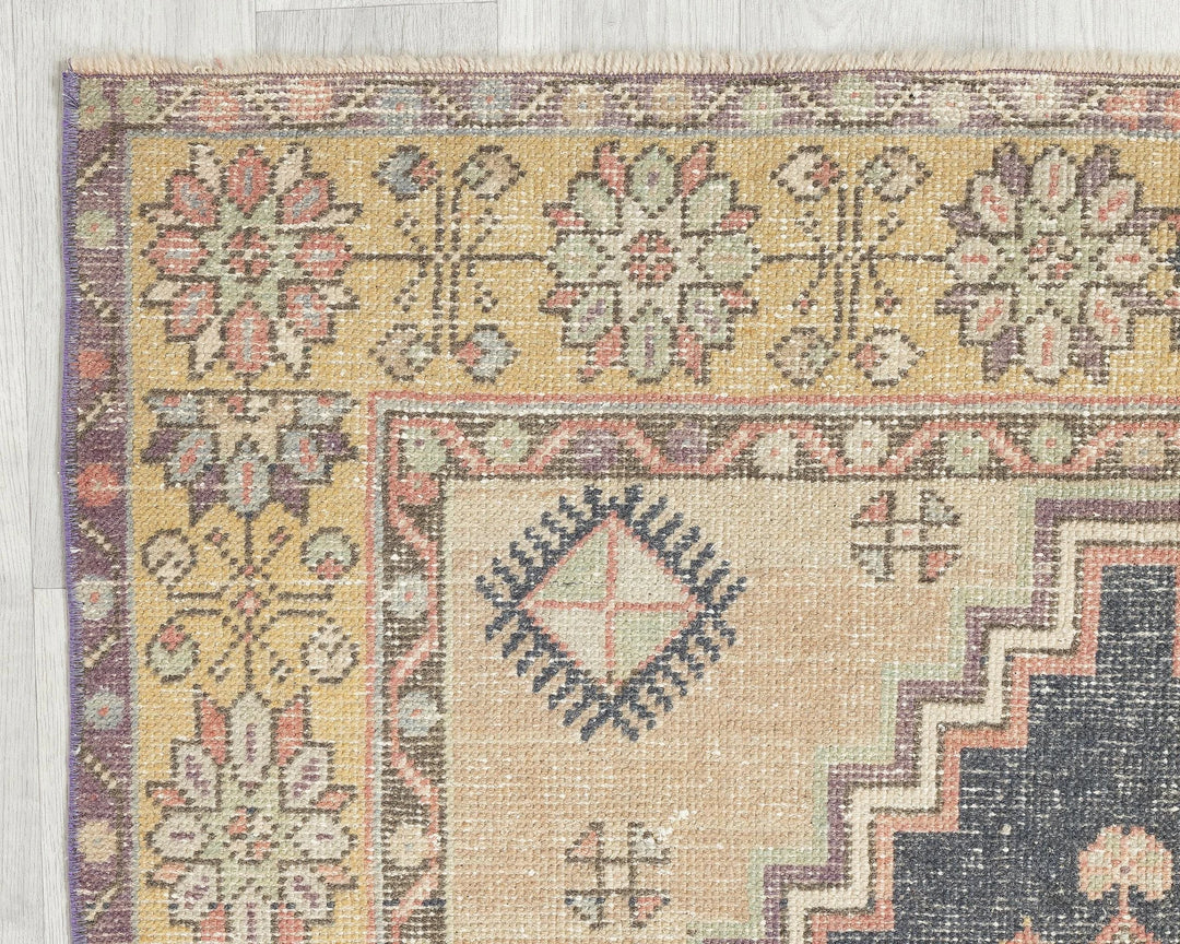 Multicolor Turkish Oushak Rug 3' 8" x 6' 11" Hand-Knotted | No. VR26648