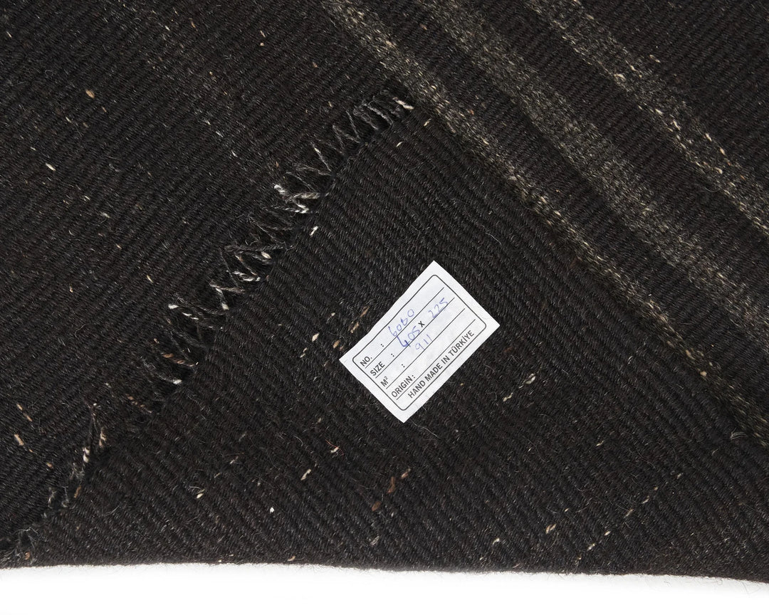 Brown Turkish Kilim Rug 7' 5" x 13' 3" Flat-Weave | No. VR26686