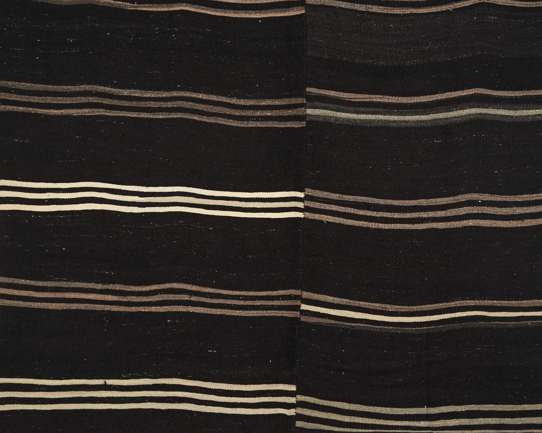 Brown Turkish Kilim Rug 7' 5" x 13' 3" Flat-Weave | No. VR26686