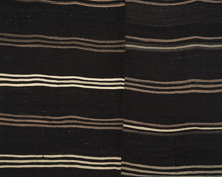 Brown Turkish Kilim Rug 7' 5" x 13' 3" Flat-Weave | No. VR26686
