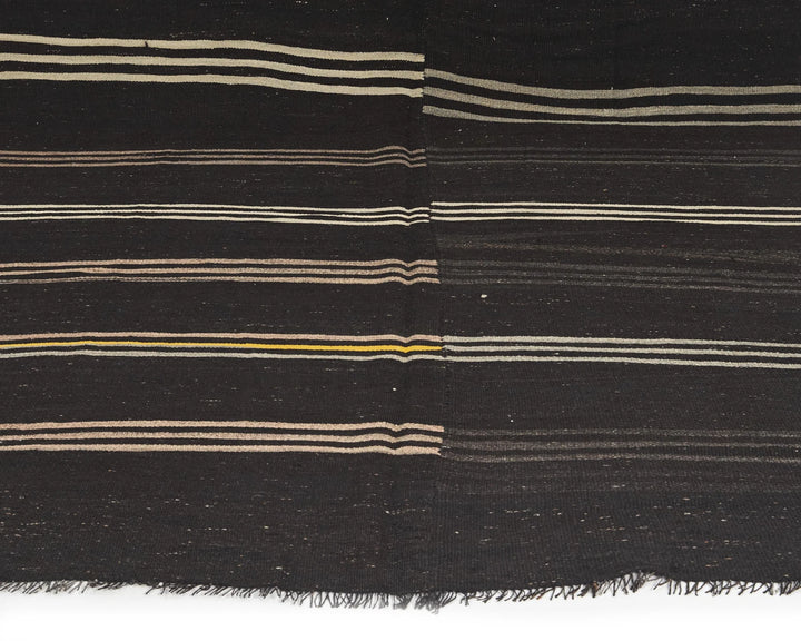 Brown Turkish Kilim Rug 7' 5" x 13' 3" Flat-Weave | No. VR26686