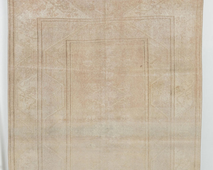 Beige Turkish Oushak Rug 4'11" x 7'8" Hand-Knotted | No. VR26782