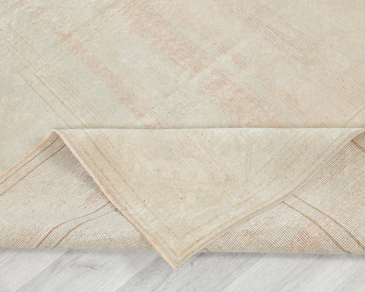 Beige Turkish Oushak Rug 4'11" x 7'8" Hand-Knotted | No. VR26782
