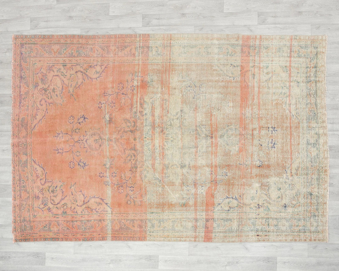 Multicolor Turkish Oushak Rug 6'5" x 9' Hand-Knotted | No. VR26894