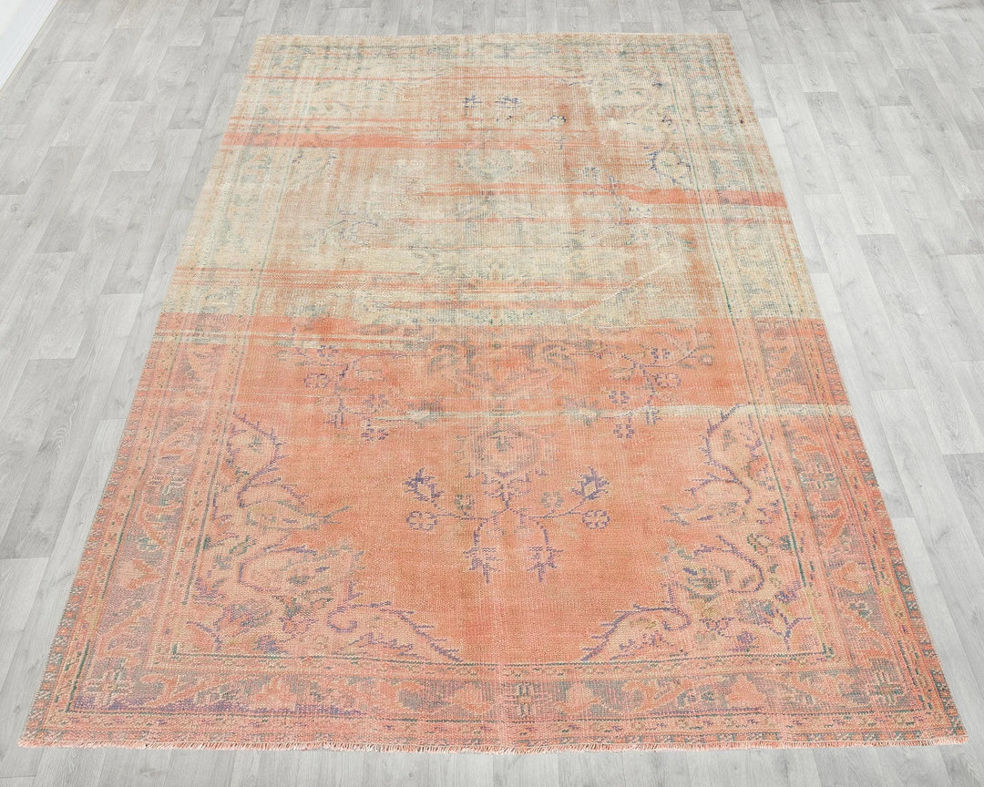 Multicolor Turkish Oushak Rug 6'5" x 9' Hand-Knotted | No. VR26894