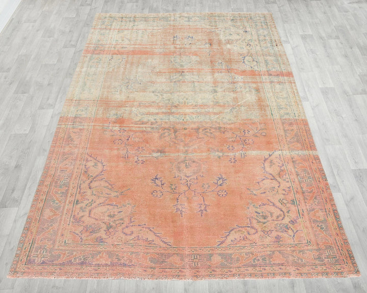 Multicolor Turkish Oushak Rug 6'5" x 9' Hand-Knotted | No. VR26894