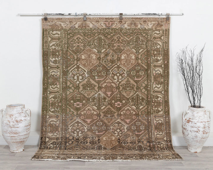 Multicolor Turkish Oushak Rug 5' 3" x 6' 4" Hand-Knotted | No. VR27179