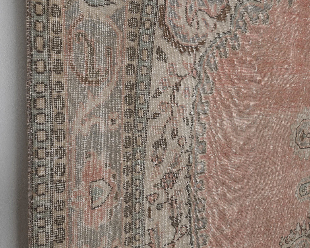 Pink Turkish Oushak Rug 7' 3" x 10' 6" Hand-Knotted | No. VR27188