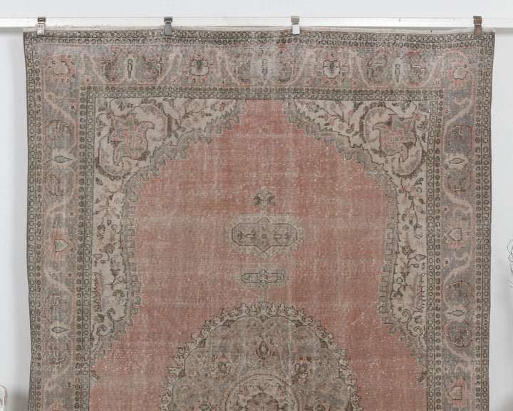 Pink Turkish Oushak Rug 7' 3" x 10' 6" Hand-Knotted | No. VR27188