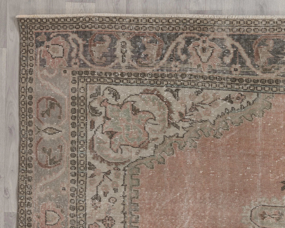 Pink Turkish Oushak Rug 7' 3" x 10' 6" Hand-Knotted | No. VR27188