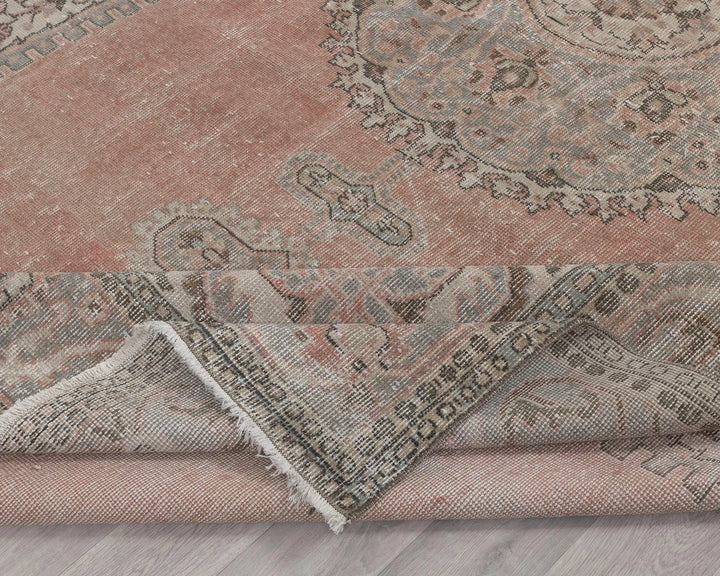 Pink Turkish Oushak Rug 7' 3" x 10' 6" Hand-Knotted | No. VR27188
