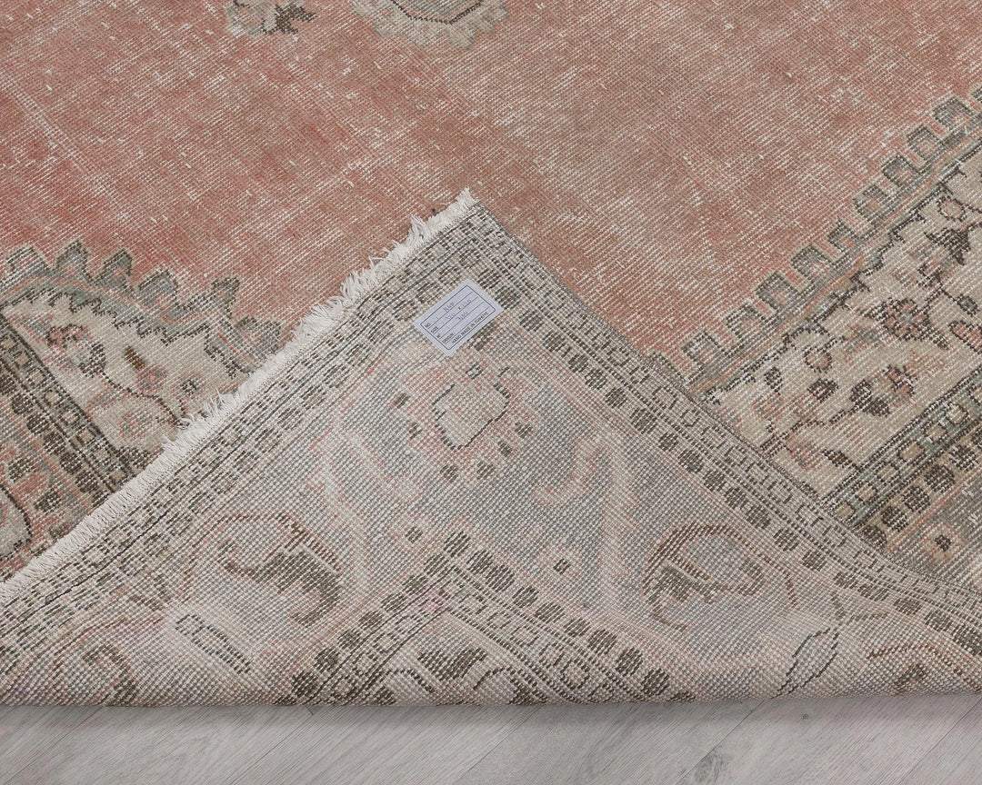 Pink Turkish Oushak Rug 7' 3" x 10' 6" Hand-Knotted | No. VR27188