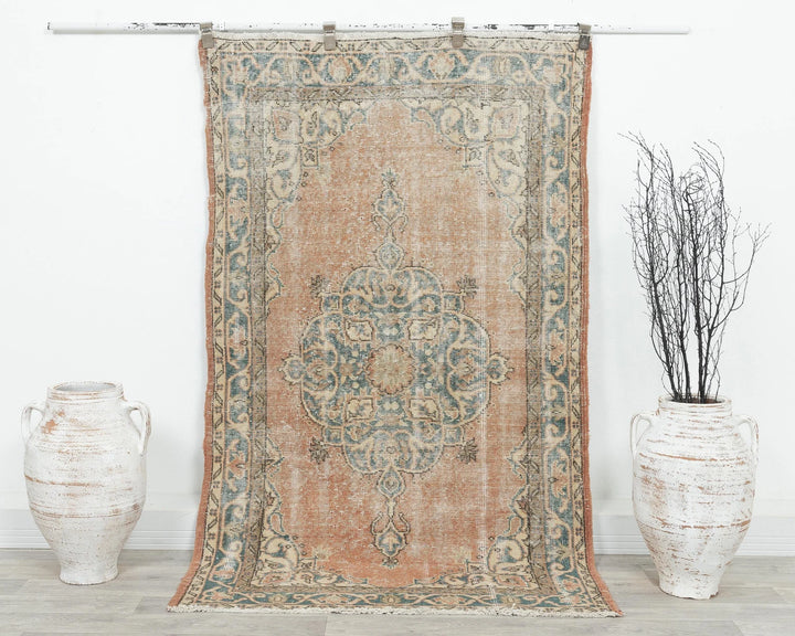 Multicolor Turkish Oushak Rug 3'9" x 6'5" Hand-Knotted | No. VR27212