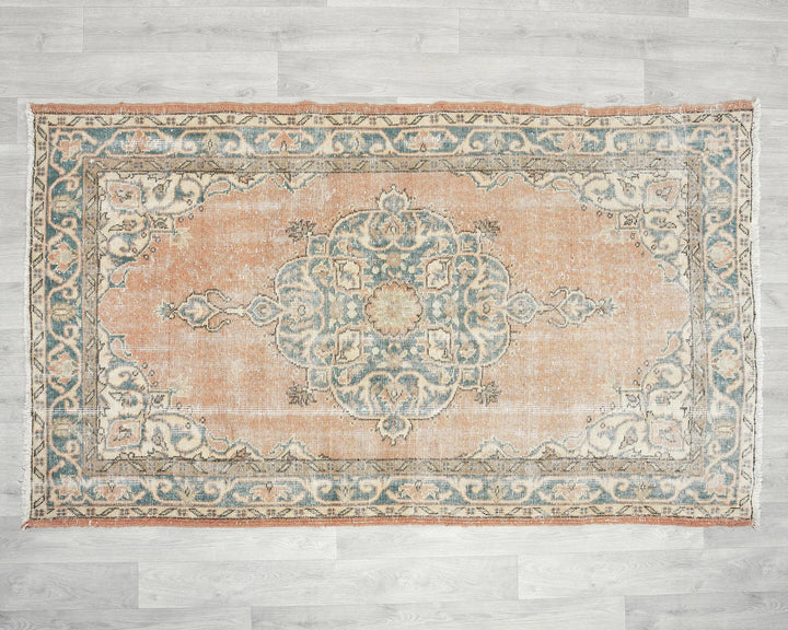 Multicolor Turkish Oushak Rug 3'9" x 6'5" Hand-Knotted | No. VR27212