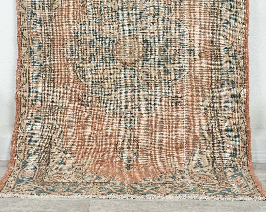 Multicolor Turkish Oushak Rug 3'9" x 6'5" Hand-Knotted | No. VR27212