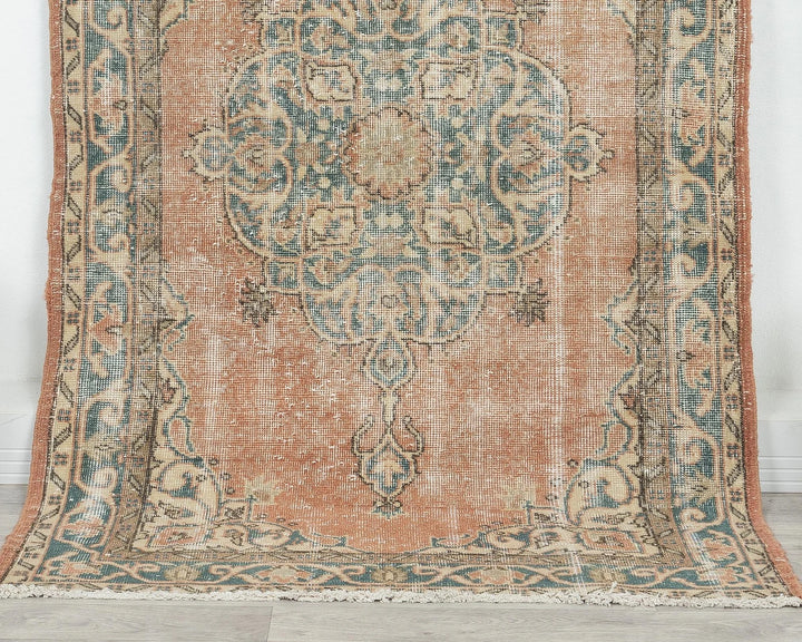 Multicolor Turkish Oushak Rug 3'9" x 6'5" Hand-Knotted | No. VR27212