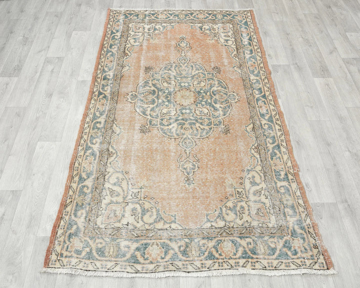 Multicolor Turkish Oushak Rug 3'9" x 6'5" Hand-Knotted | No. VR27212