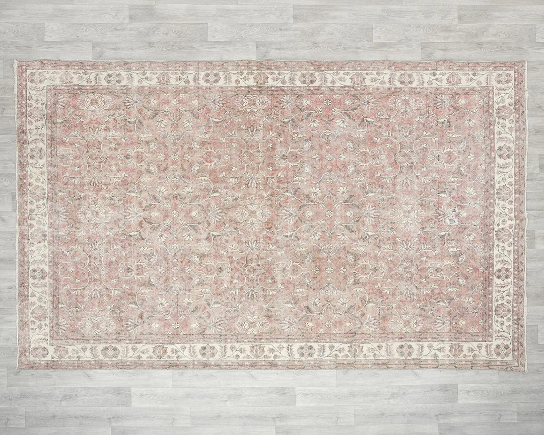 Multicolor Turkish Oushak Rug 6'7" x 10'1" Hand-Knotted | No. VR27278