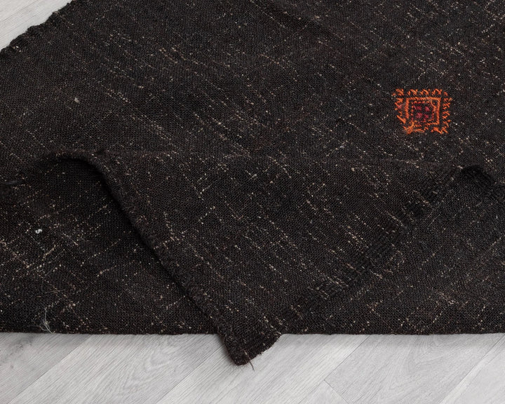 Brown Turkish Kilim Rug 3' 8" x 17' 10" Flat-Weave | No. VR27291