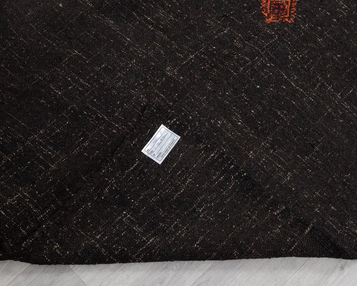 Brown Turkish Kilim Rug 3' 8" x 17' 10" Flat-Weave | No. VR27291