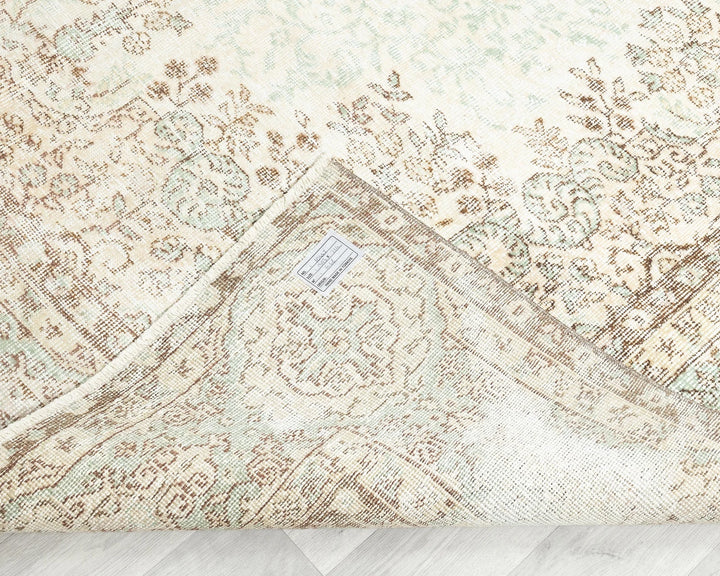 Beige Turkish Oushak Rug 7' x 9' 11" Hand-Knotted | No. VR27327