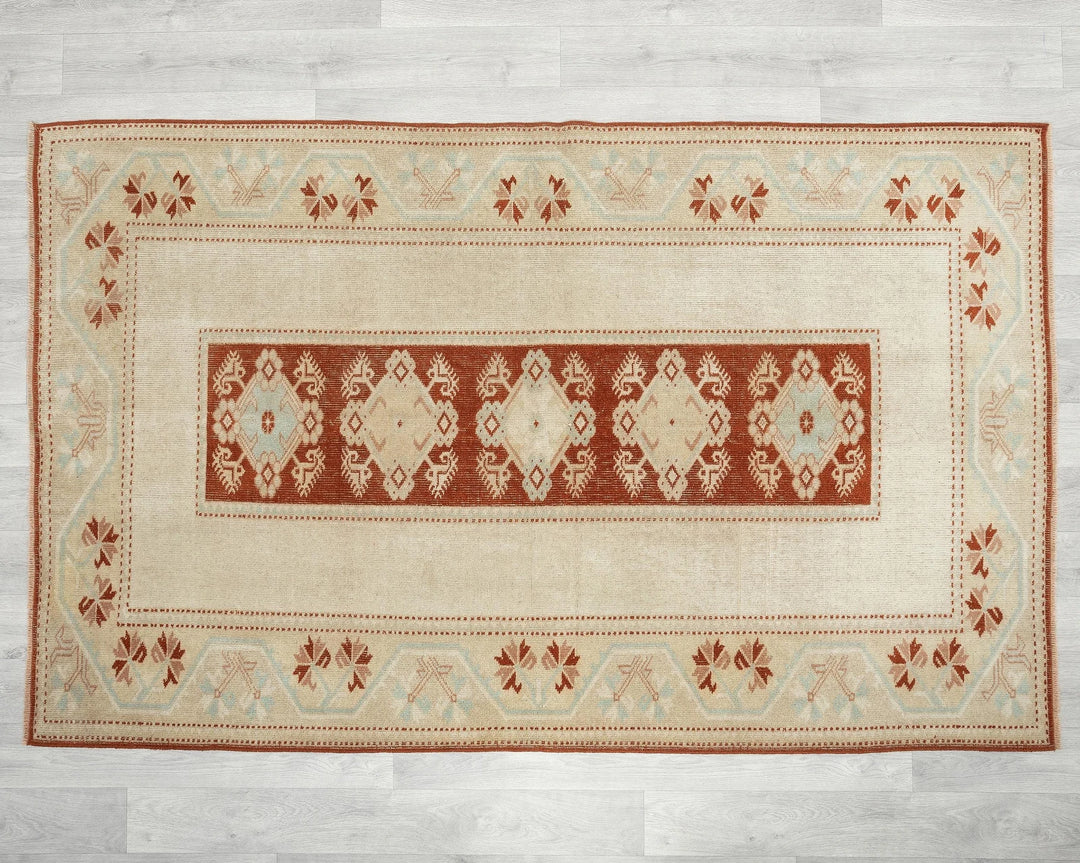 Multicolor Turkish Oushak Rug 6'7" x 4' Hand-Knotted | No. VR27465