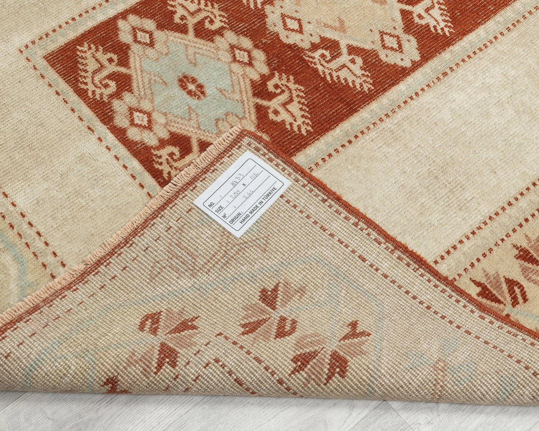 Multicolor Turkish Oushak Rug 6'7" x 4' Hand-Knotted | No. VR27465