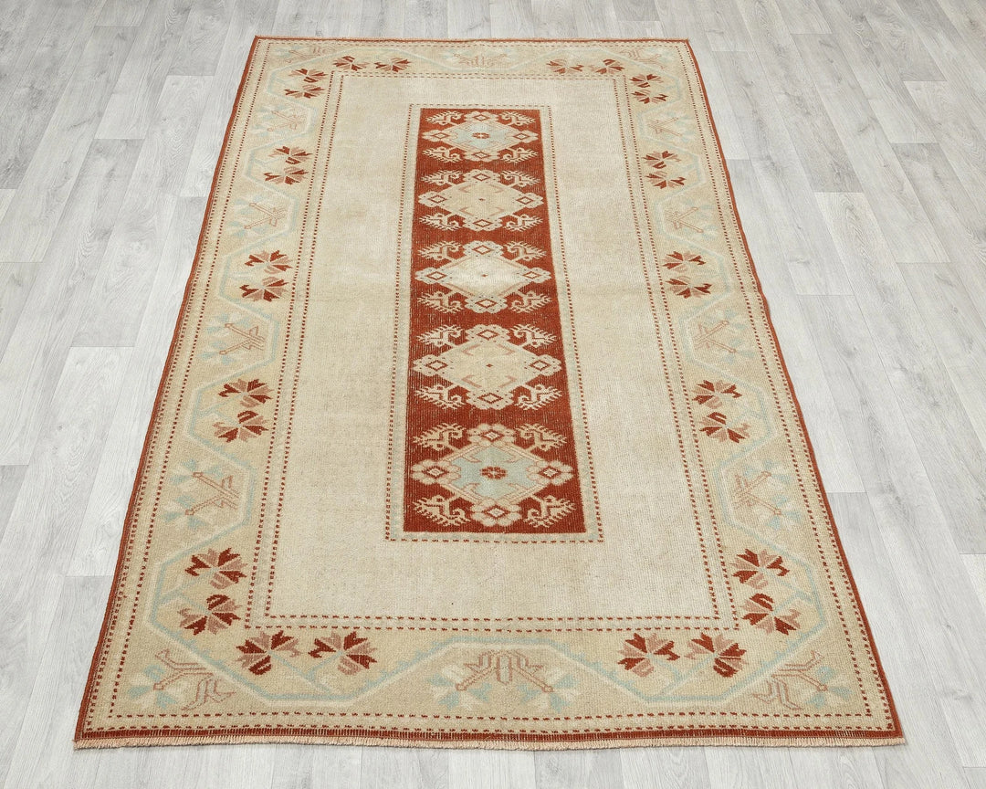 Multicolor Turkish Oushak Rug 6'7" x 4' Hand-Knotted | No. VR27465