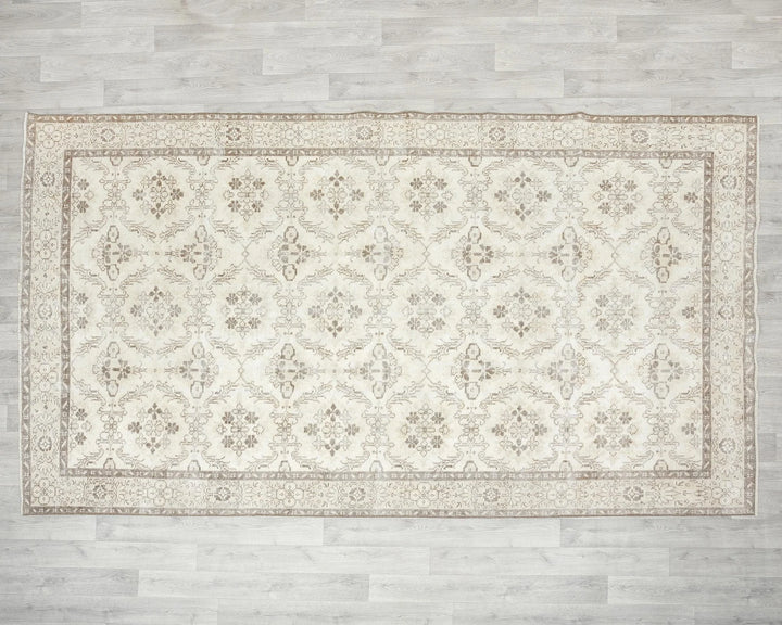 Beige Turkish Oushak Rug 5' 11" x 10' 5" Hand-Knotted | No. VR27516