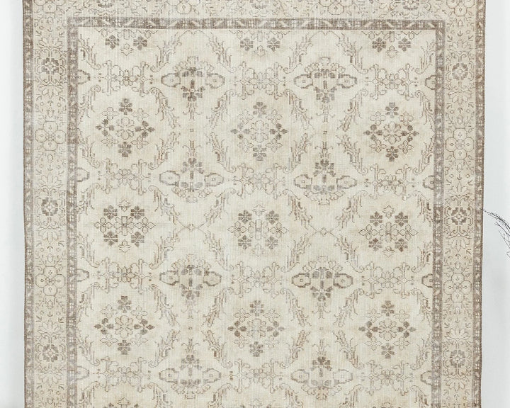 Beige Turkish Oushak Rug 5' 11" x 10' 5" Hand-Knotted | No. VR27516