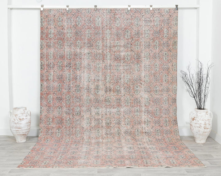 Multicolor Turkish Oushak Rug 7' 3" x 10' 4" Hand-Knotted