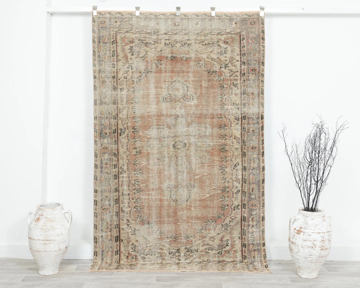 Multicolor Turkish Oushak Rug 4' 8" x 7' 2" Hand-Knotted | No. VR27797