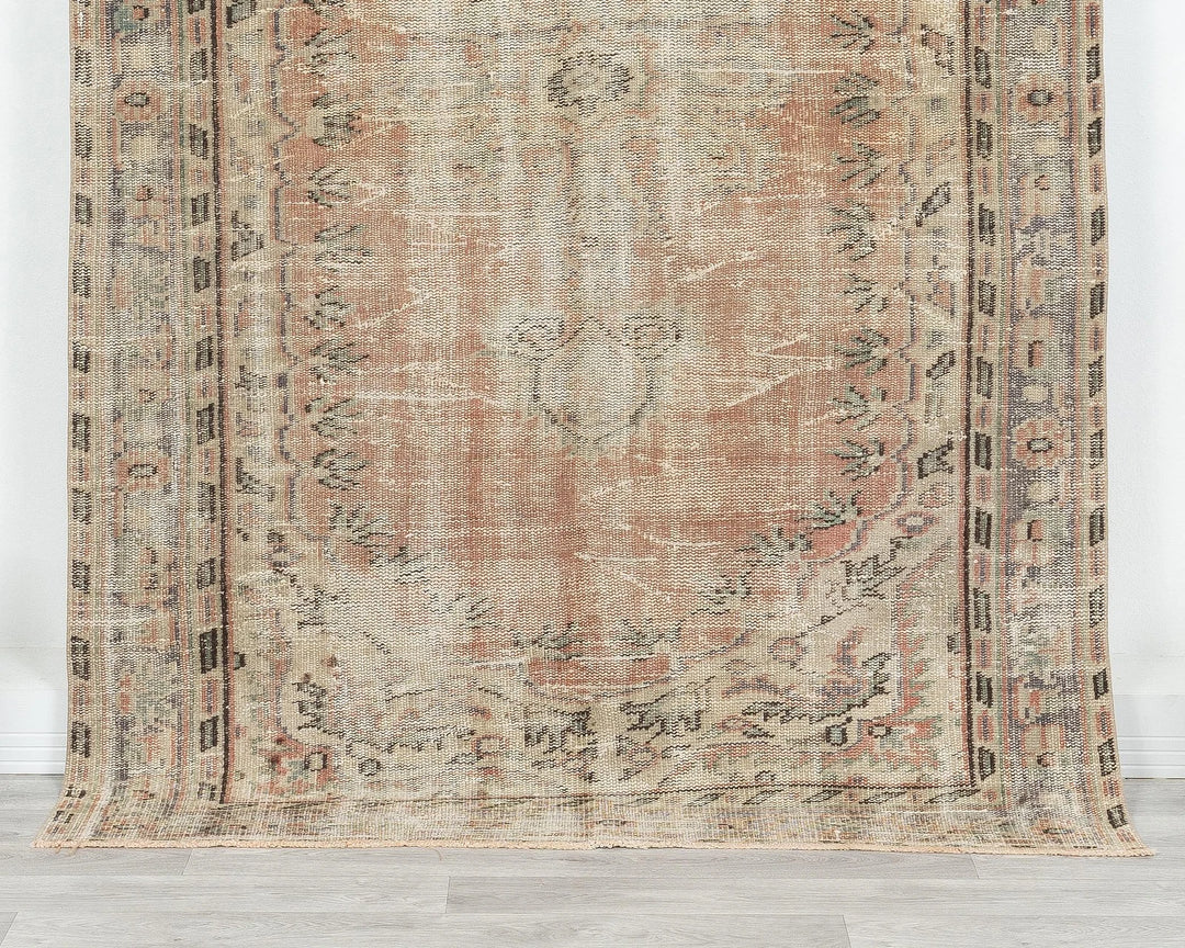 Multicolor Turkish Oushak Rug 4' 8" x 7' 2" Hand-Knotted | No. VR27797