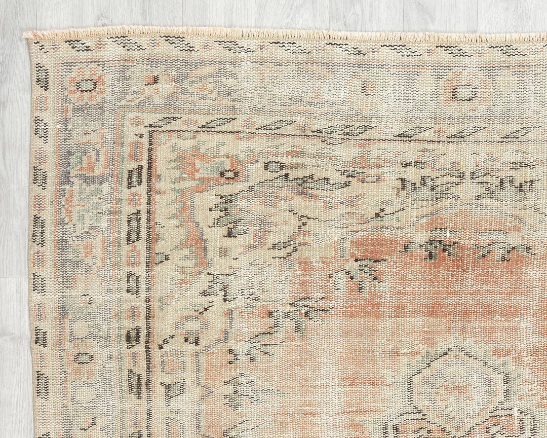 Multicolor Turkish Oushak Rug 4' 8" x 7' 2" Hand-Knotted | No. VR27797