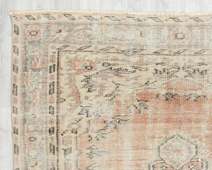 Multicolor Turkish Oushak Rug 4' 8" x 7' 2" Hand-Knotted | No. VR27797