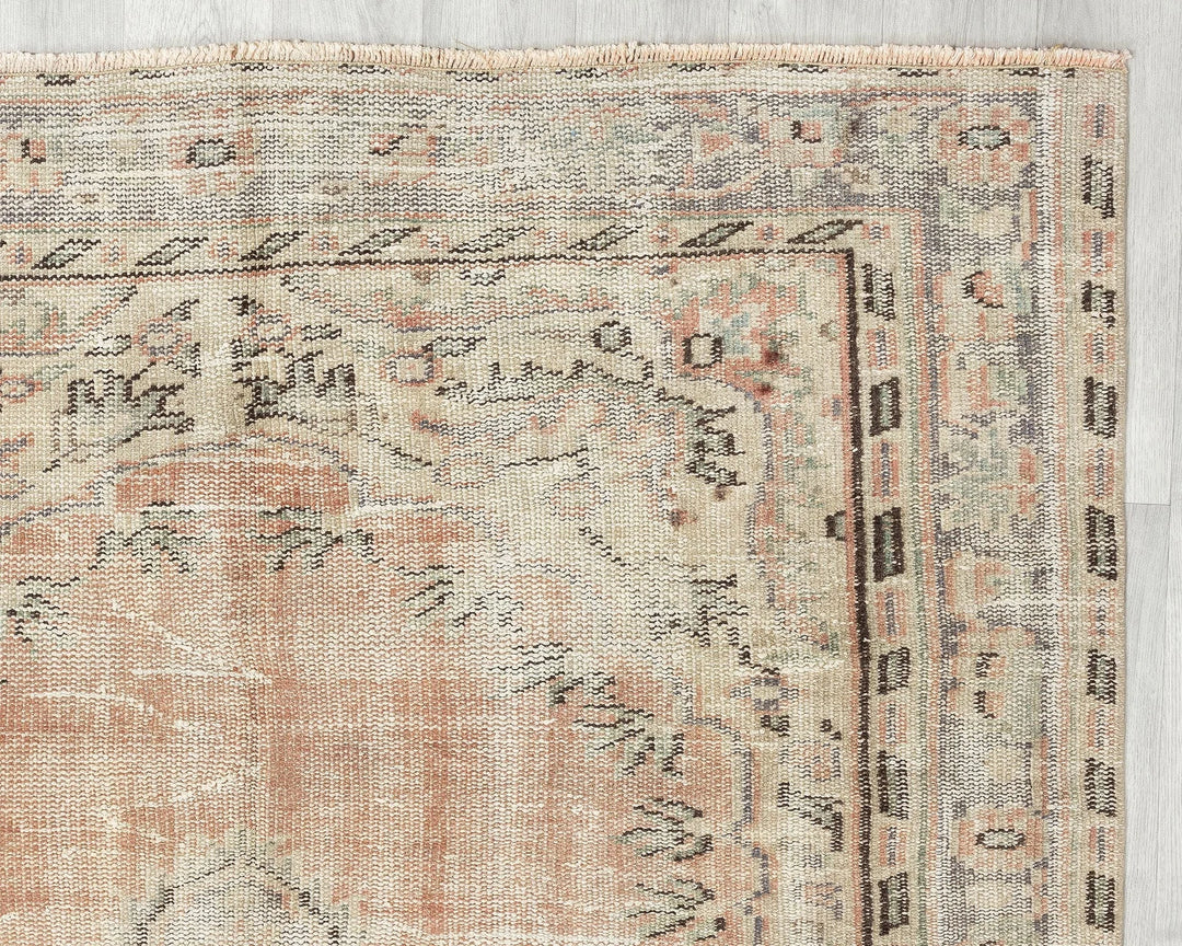 Multicolor Turkish Oushak Rug 4' 8" x 7' 2" Hand-Knotted | No. VR27797