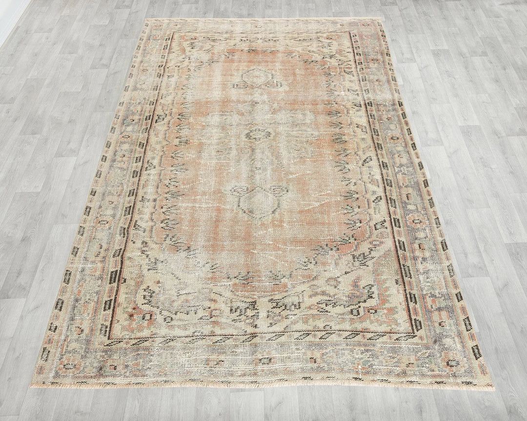 Multicolor Turkish Oushak Rug 4' 8" x 7' 2" Hand-Knotted | No. VR27797