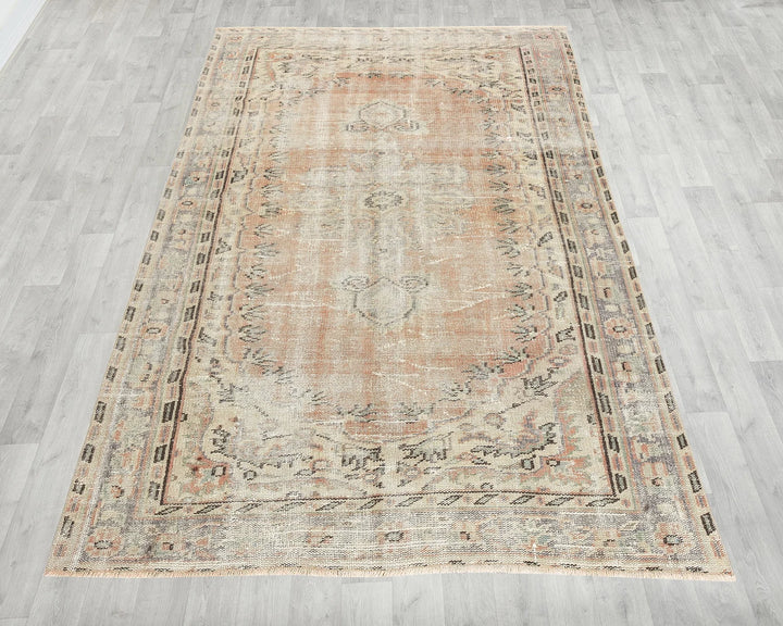 Multicolor Turkish Oushak Rug 4' 8" x 7' 2" Hand-Knotted | No. VR27797