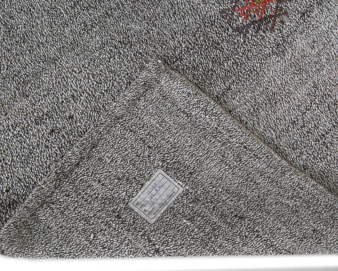 Gray Turkish Kilim Rug 6'10" x 8'2" Flat-Weave | No. VR27832