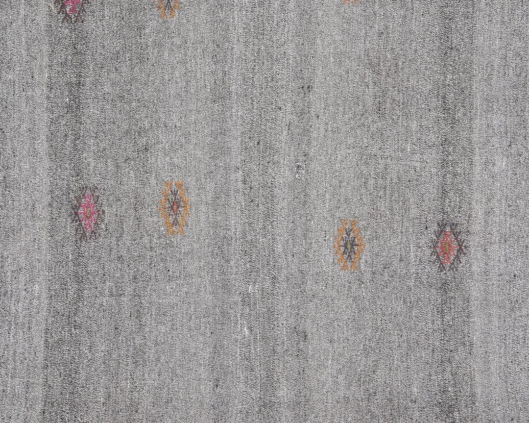 Gray Turkish Kilim Rug 6'10" x 8'2" Flat-Weave | No. VR27832