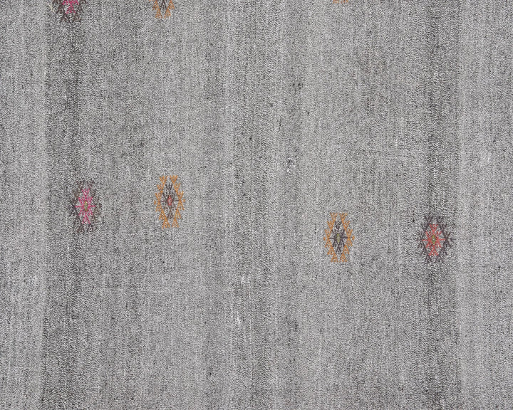 Gray Turkish Kilim Rug 6'10" x 8'2" Flat-Weave | No. VR27832