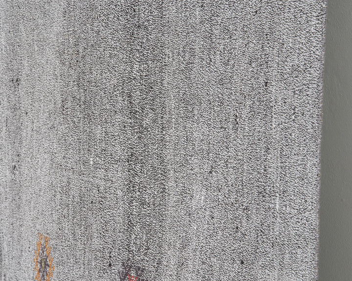 Gray Turkish Kilim Rug 6'10" x 8'2" Flat-Weave | No. VR27832