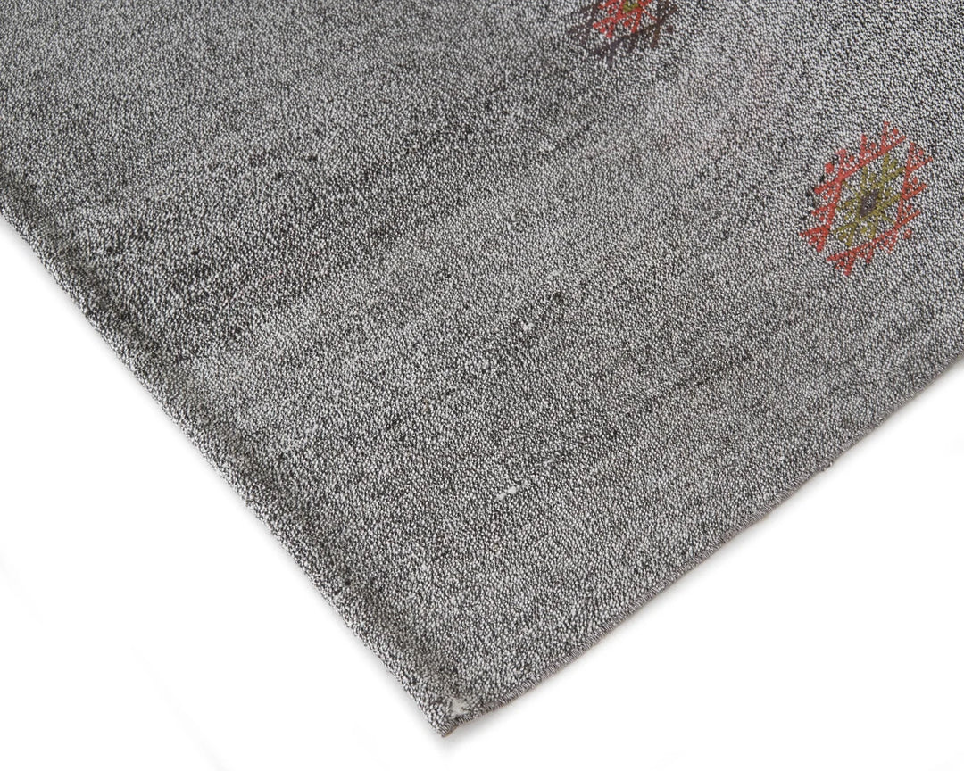 Gray Turkish Kilim Rug 6'10" x 8'2" Flat-Weave | No. VR27832