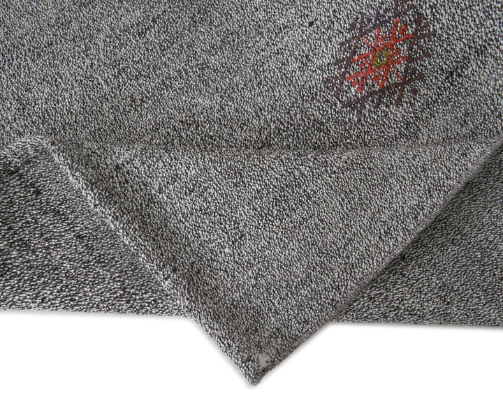 Gray Turkish Kilim Rug 6'10" x 8'2" Flat-Weave | No. VR27832