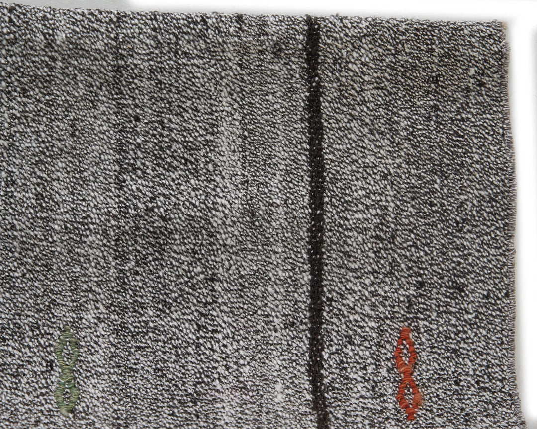Gray Turkish Kilim Rug 6'9" x 7'2" Flat-Weave | No. VR27840