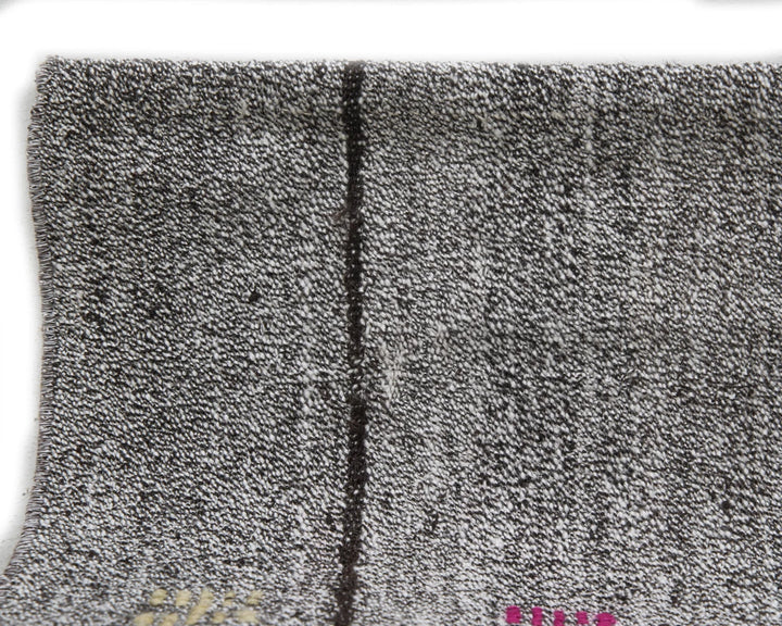 Gray Turkish Kilim Rug 6'9" x 7'2" Flat-Weave | No. VR27840