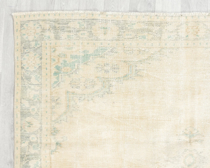 Beige Turkish Oushak Rug 5'7" x 8'11" Hand-Knotted | No. VR27850